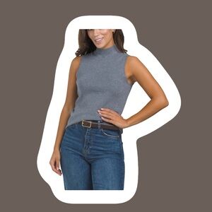 Marled Grey Mock Neck New with Tags Size M